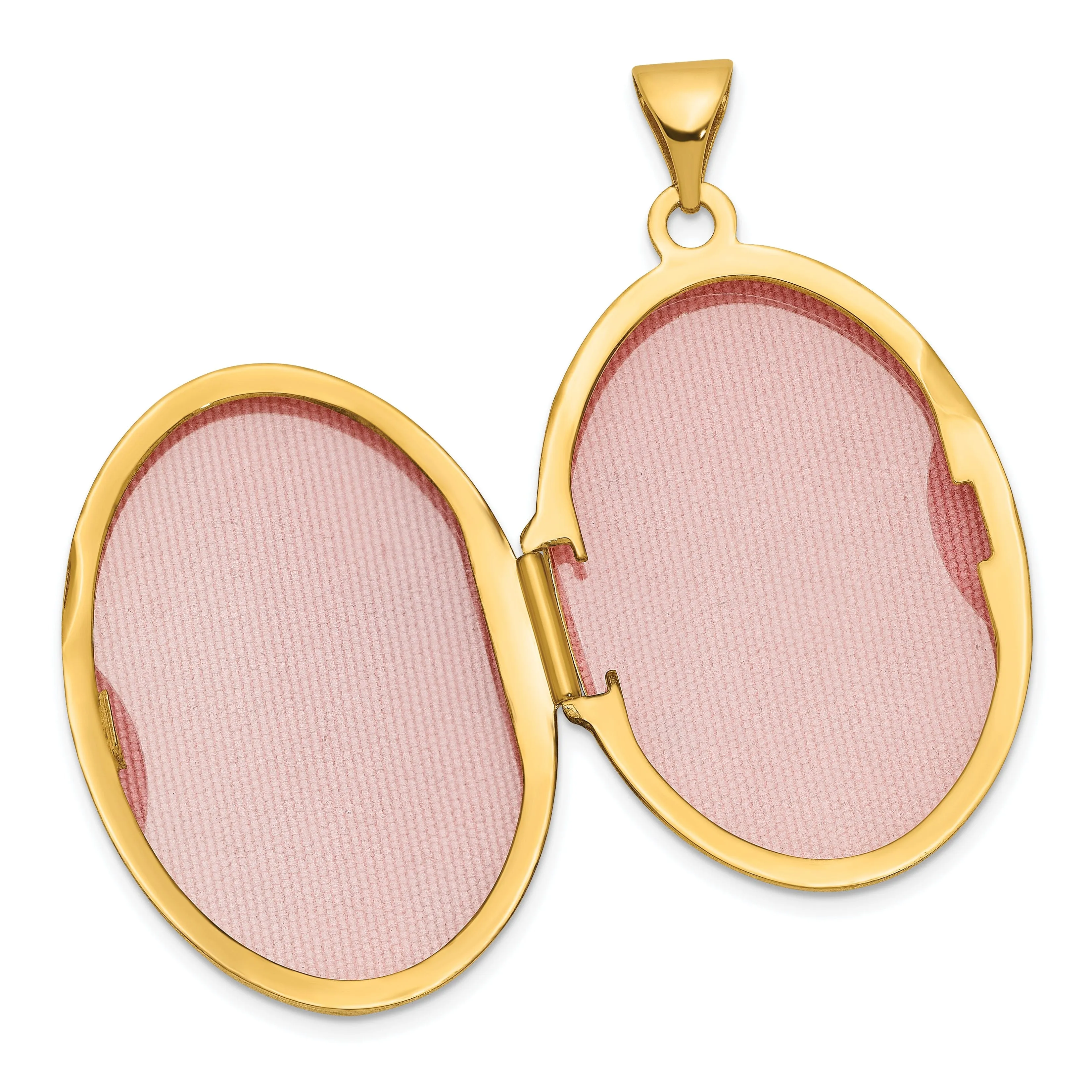 14k Yellow Gold Scroll Oval Locket