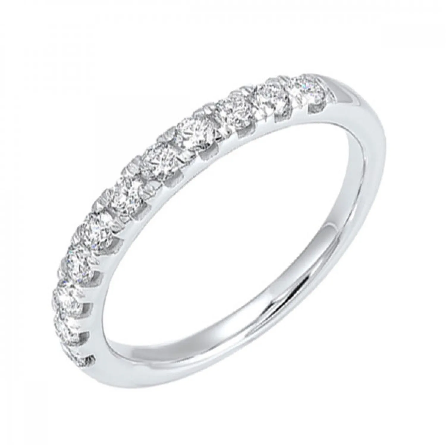 14KT Shared Prong Diamond (1/10 CTW) Band- Available in Rose, Yellow and White Gold