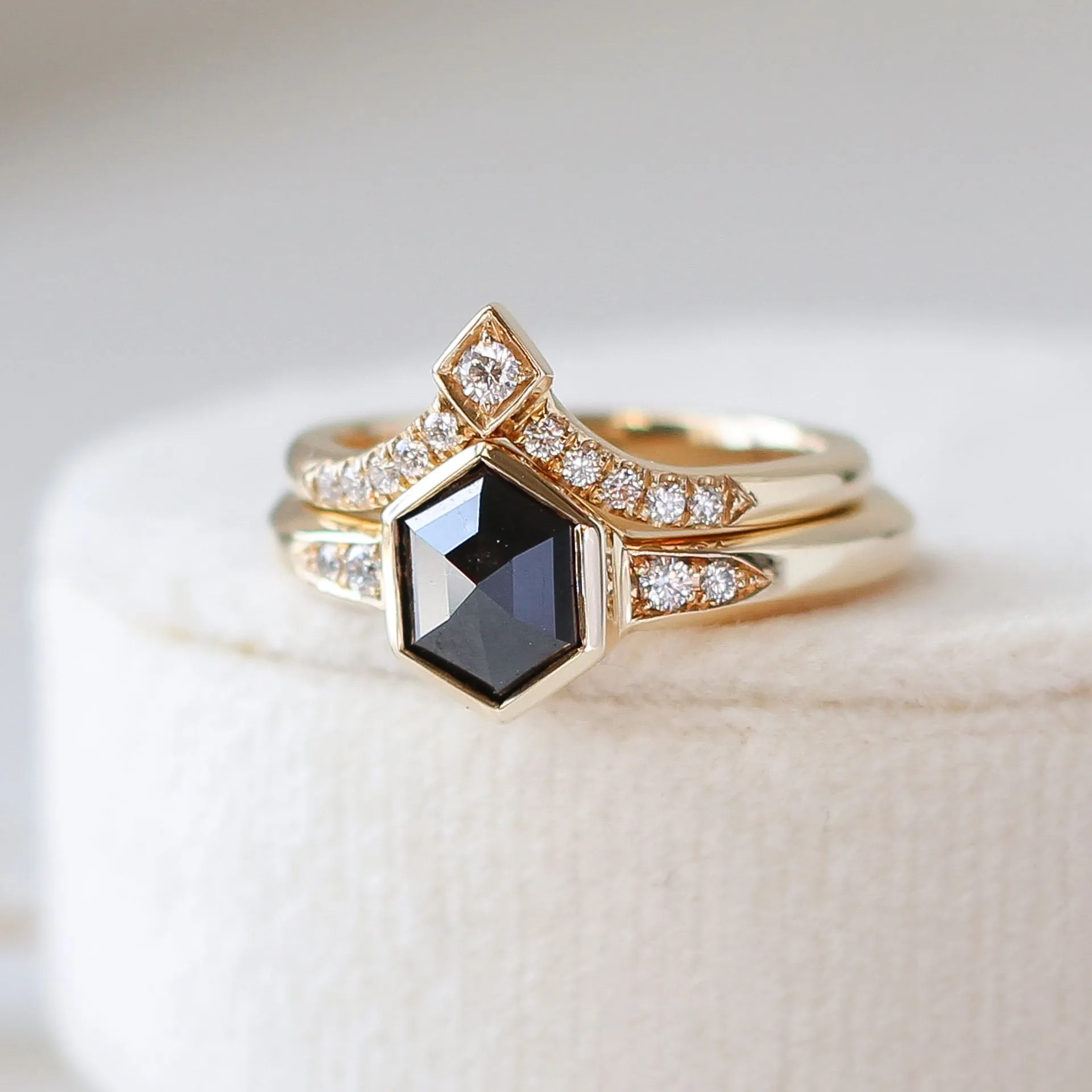 1.64ct Odonis Hexagon Black Diamond Ring