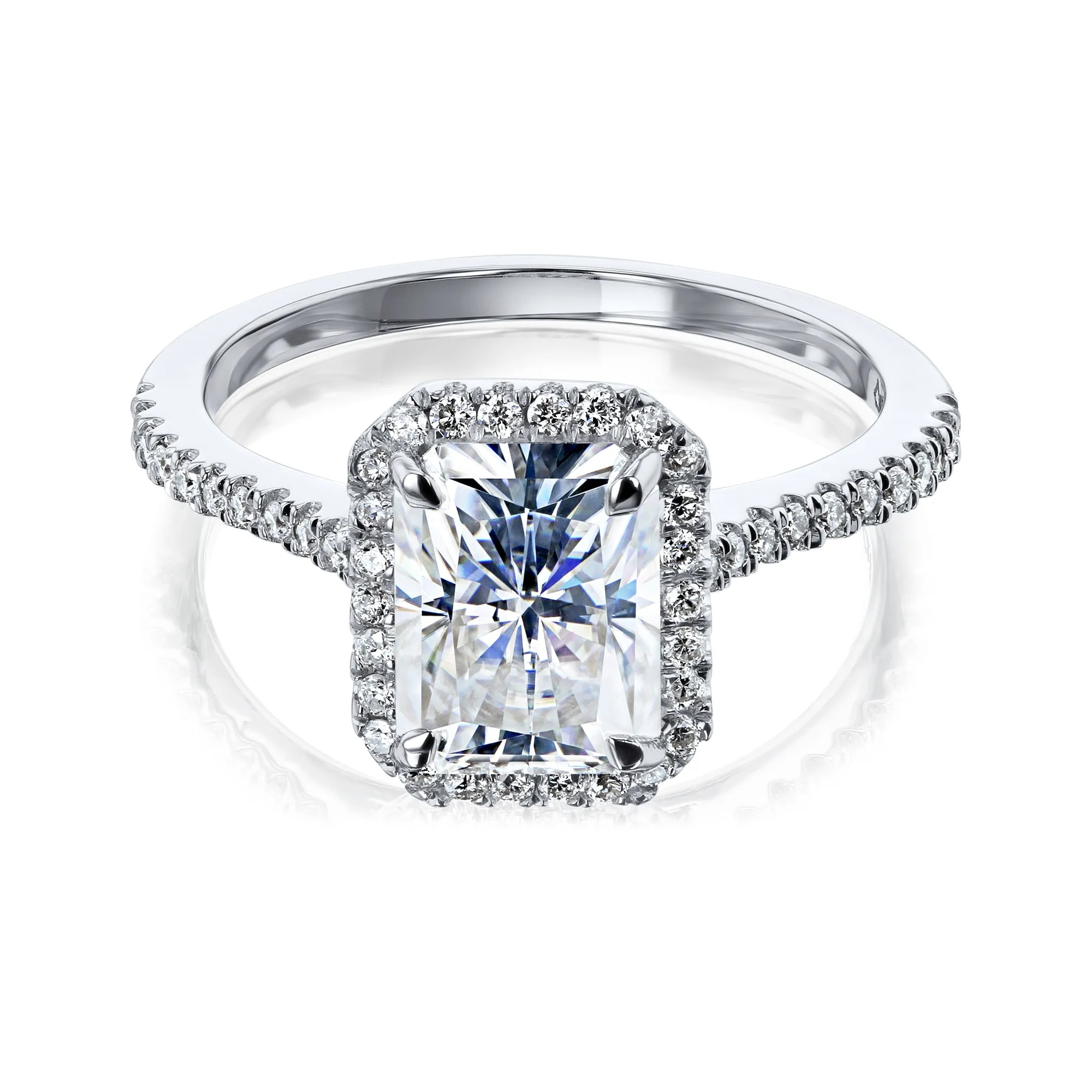 1.80ct Radiant Halo Engagement Ring