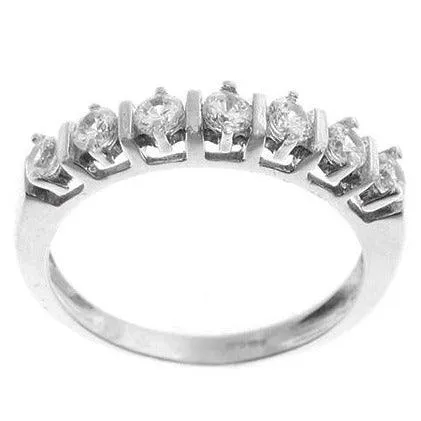 18ct White Gold Cubic Zirconia Half Eternity Ring LR-2421