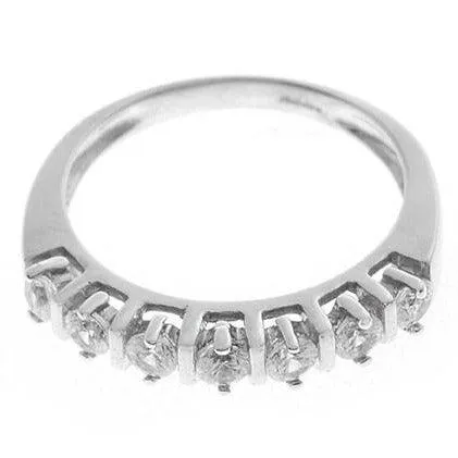 18ct White Gold Cubic Zirconia Half Eternity Ring LR-2421