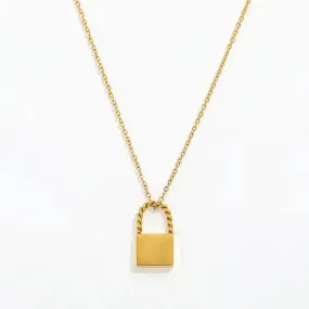 18K Gold-Filled Padlock Pendant Necklace