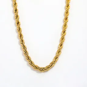 18K Gold-Filled Thick Rope Chain Necklace For Women