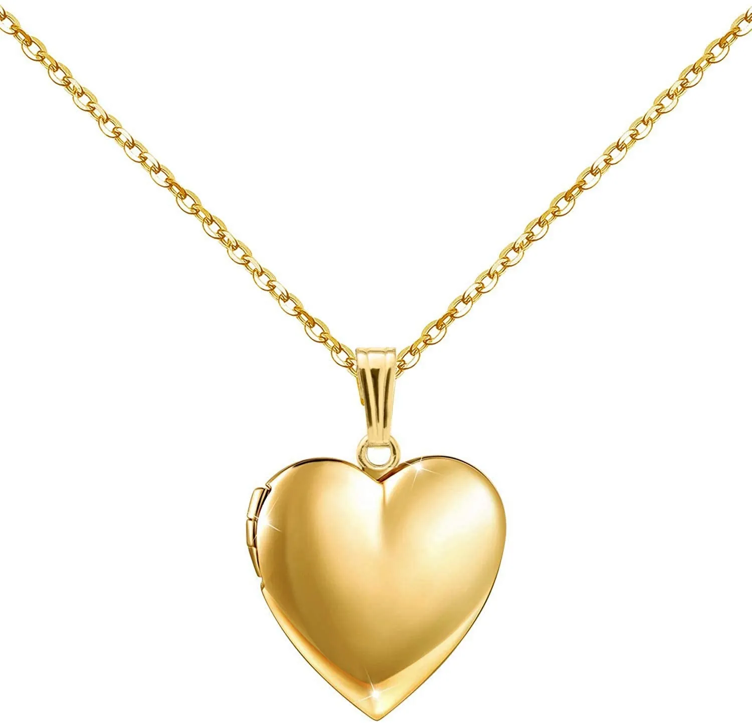 18k Gold Heart Locket Necklace