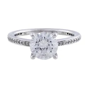 18k White Gold Classic Solitaire Diamond Ring