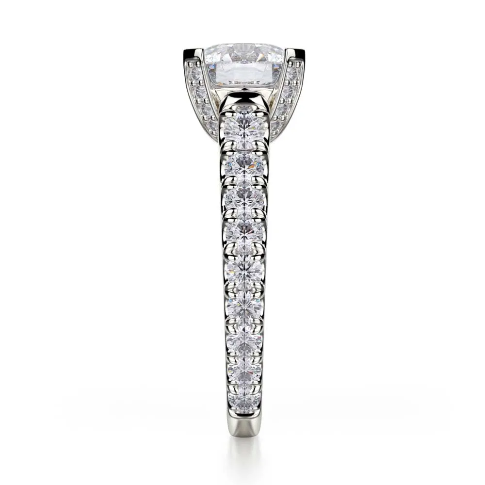 18k White Gold Diamond Engagement Ring with European Shank