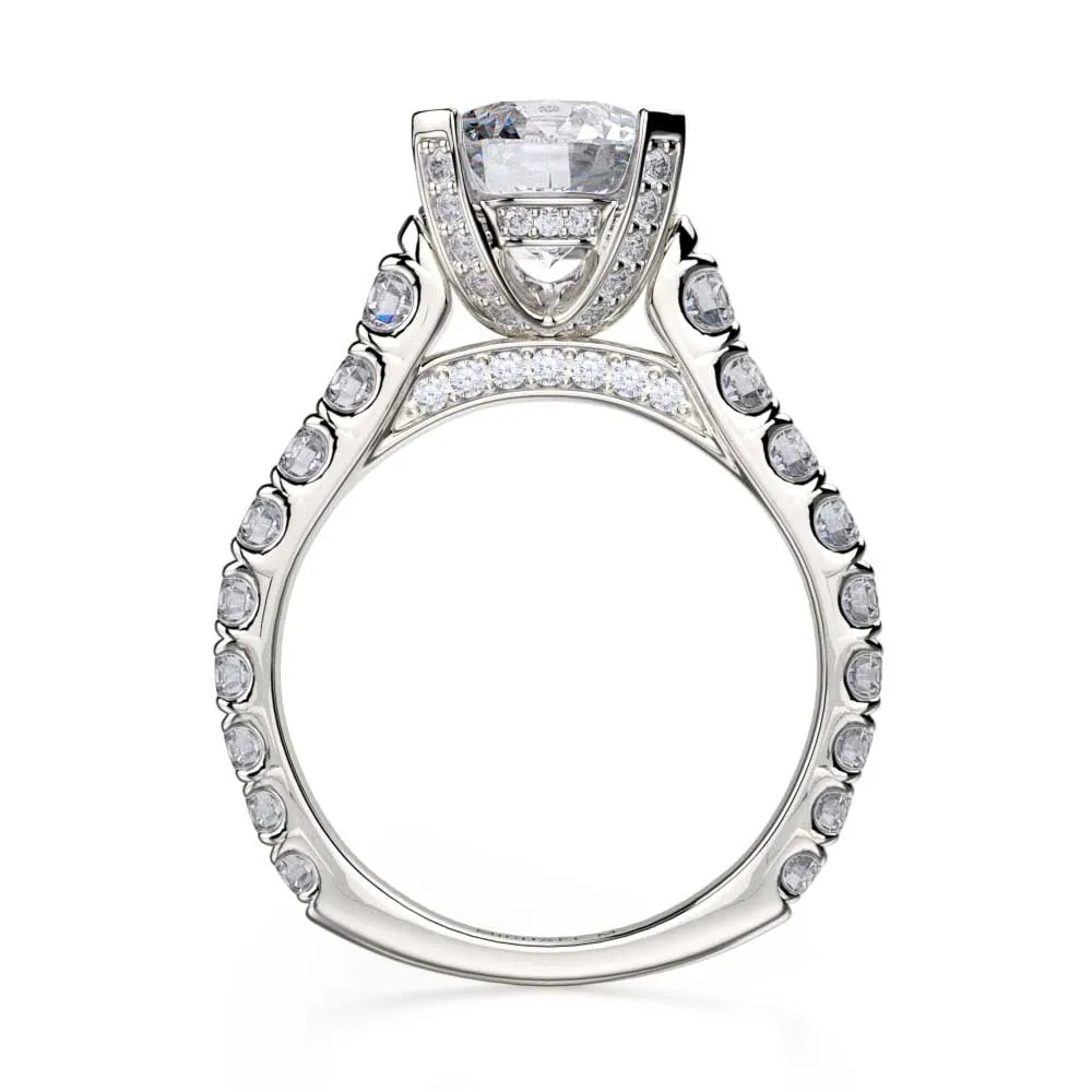 18k White Gold Diamond Engagement Ring with European Shank