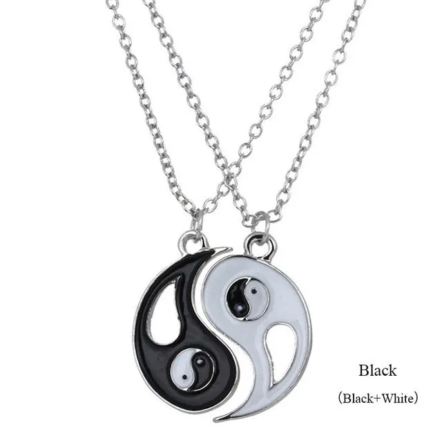 2 Piece Set Fashion Best Friend Couple Pendant Necklace Broken Heart Women Men Gift Friendship Jewelry Korea Key Locket Necklace