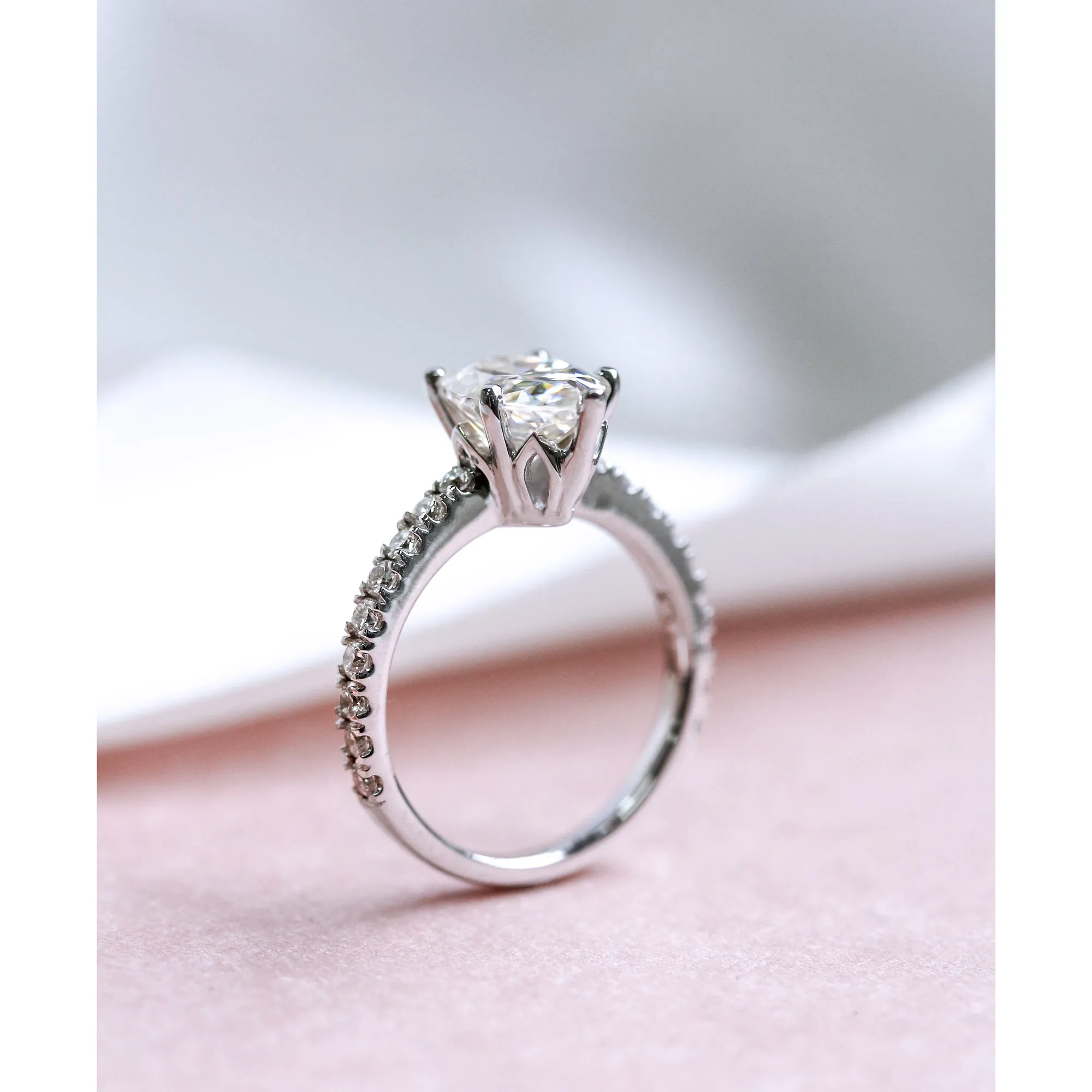 2.1ct Pear Moissanite Ring