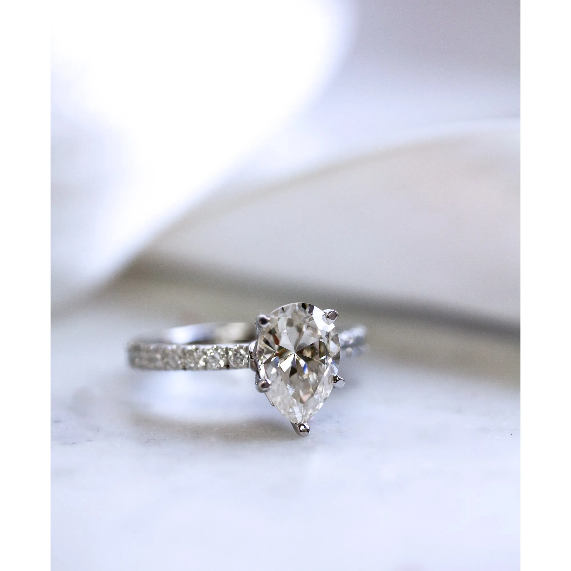 2.1ct Pear Moissanite Ring