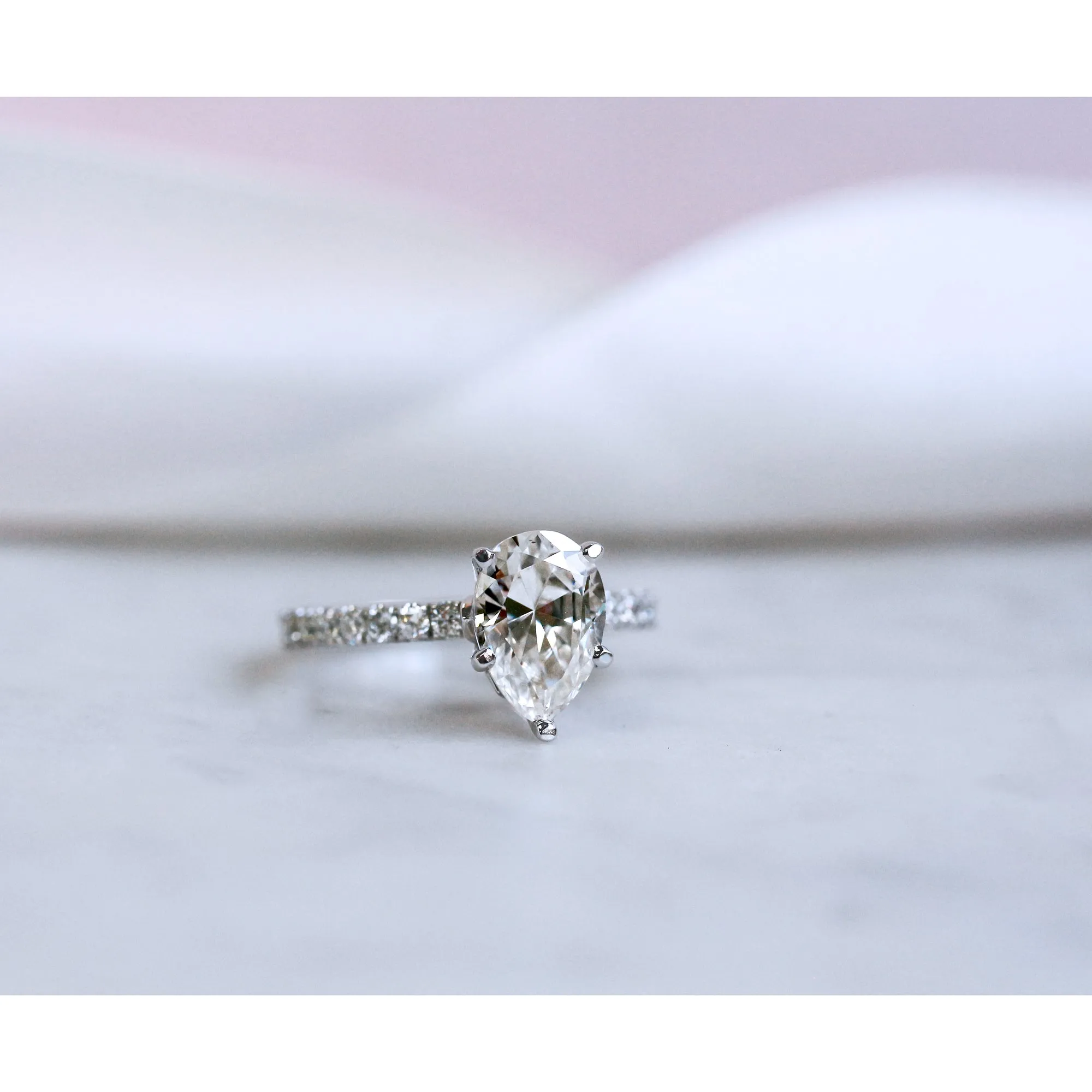 2.1ct Pear Moissanite Ring