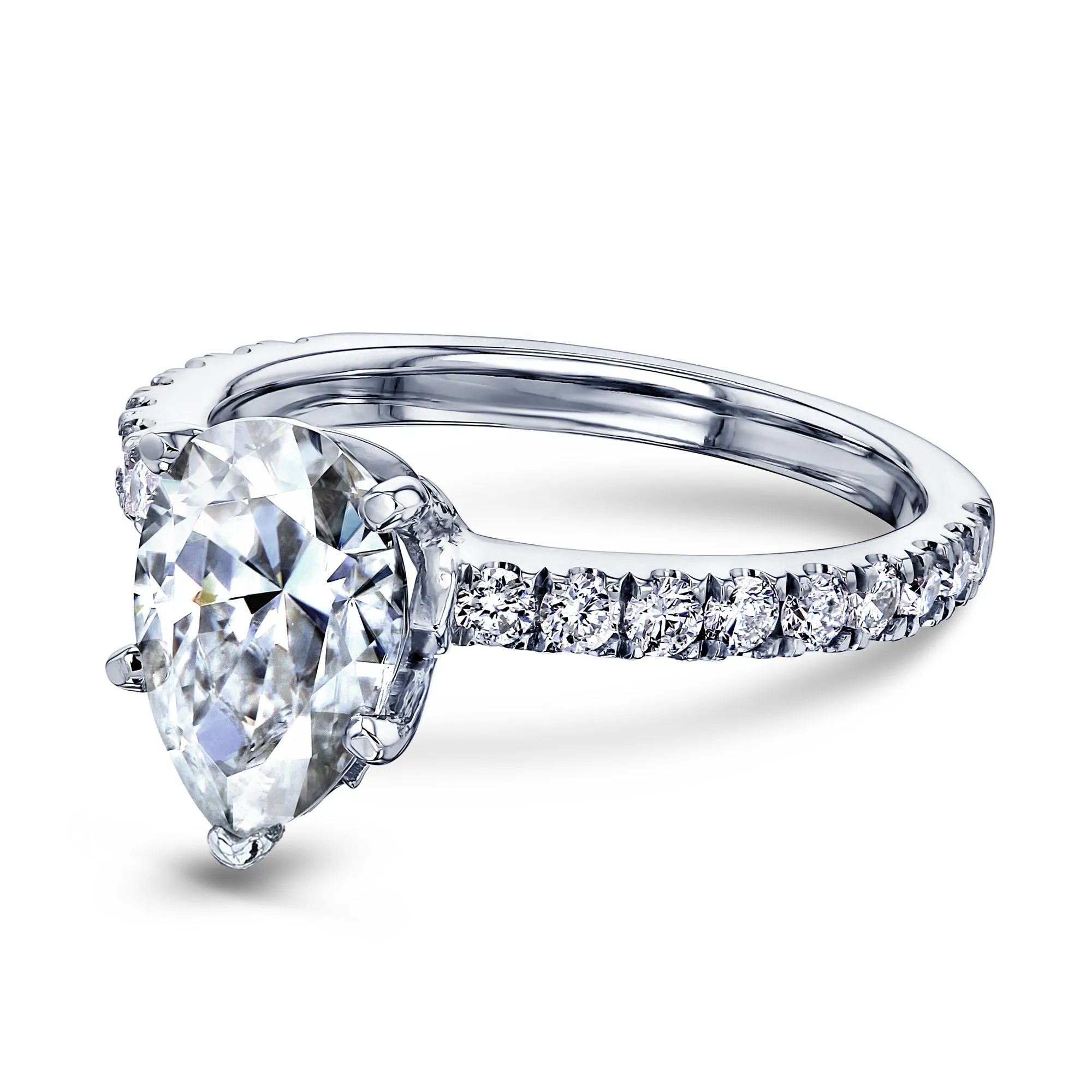 2.1ct Pear Moissanite Ring