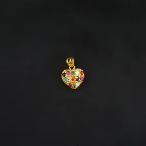 22K YG Semi Stone Heart Pendant-1pc