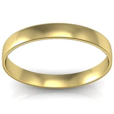 3mm Milgrain Wedding Ring in 18k