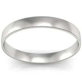 3mm Milgrain Wedding Ring in 18k