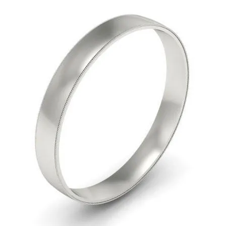 3mm Milgrain Wedding Ring in 18k