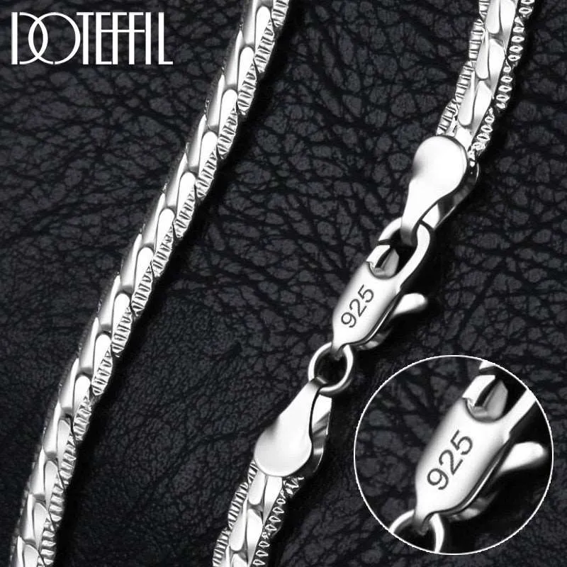 925 Sterling Silver 6mm Chain Necklace for Woman-Men Fashion Jewelry Gift