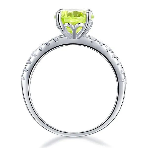 925 Sterling Silver Bridal Wedding Promise Engagement Ring 2 Carat Green Jewelry MXFR8214