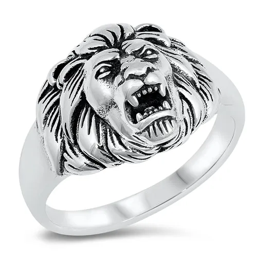 925 Sterling Silver Lion Ring