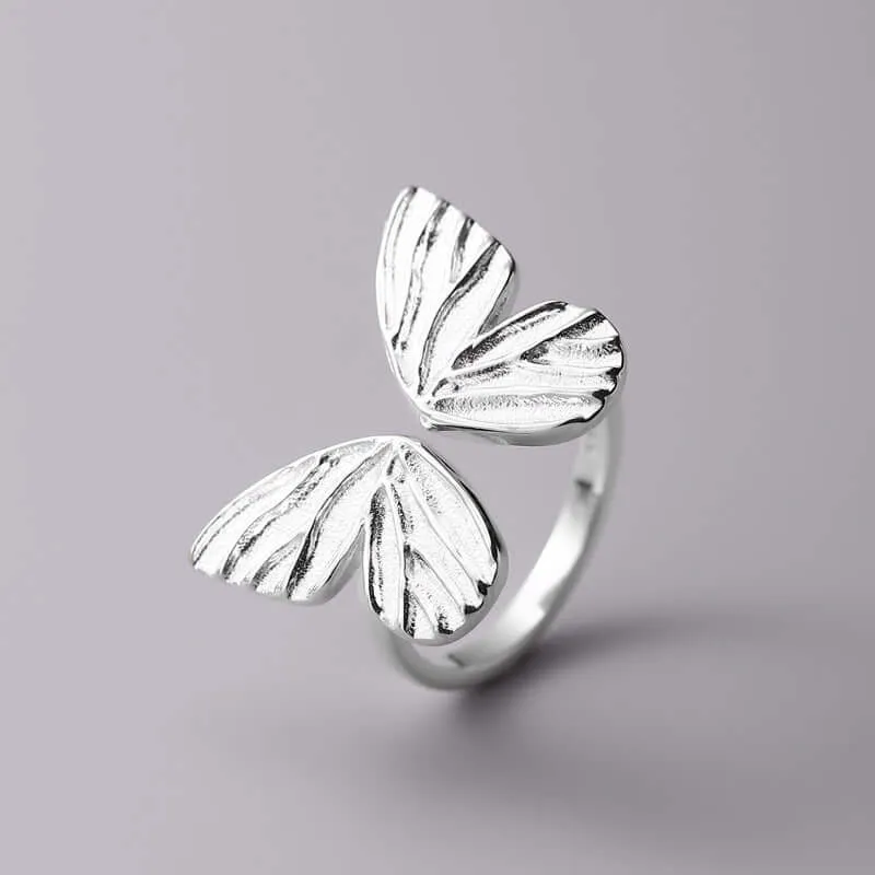 925 Sterling Silver Spirit Vivid Butterfly Plain Ring