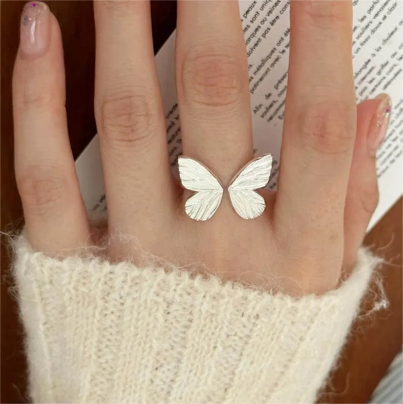 925 Sterling Silver Spirit Vivid Butterfly Plain Ring