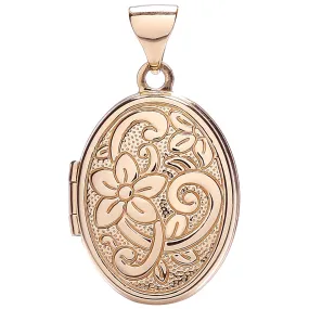 9ct Rose Gold Oval Shaped Locket Pendant Necklace