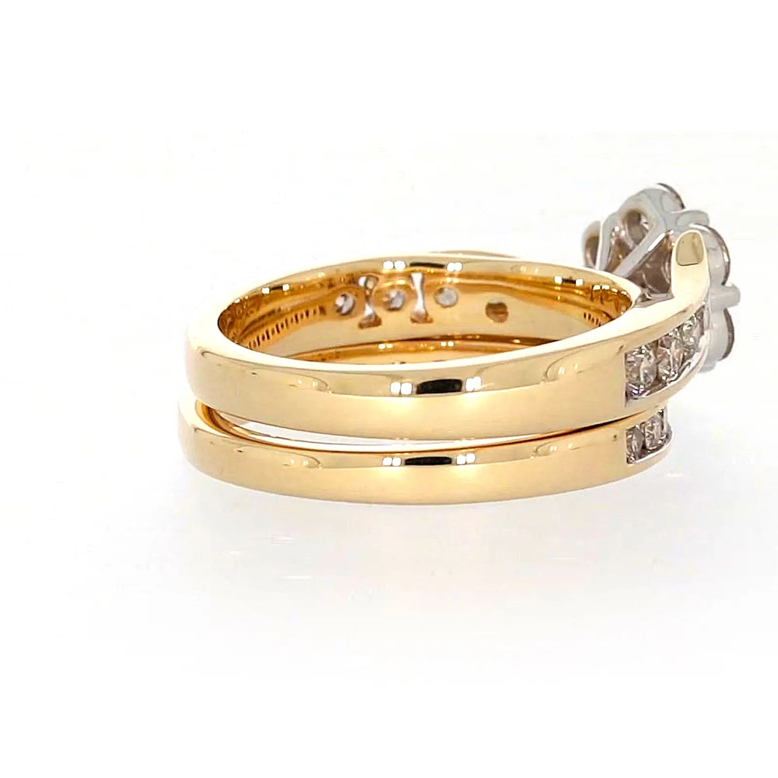 9ct Two Tone Gold Round Brilliant Cut with 1.35 Carat tw of Diamonds Ring