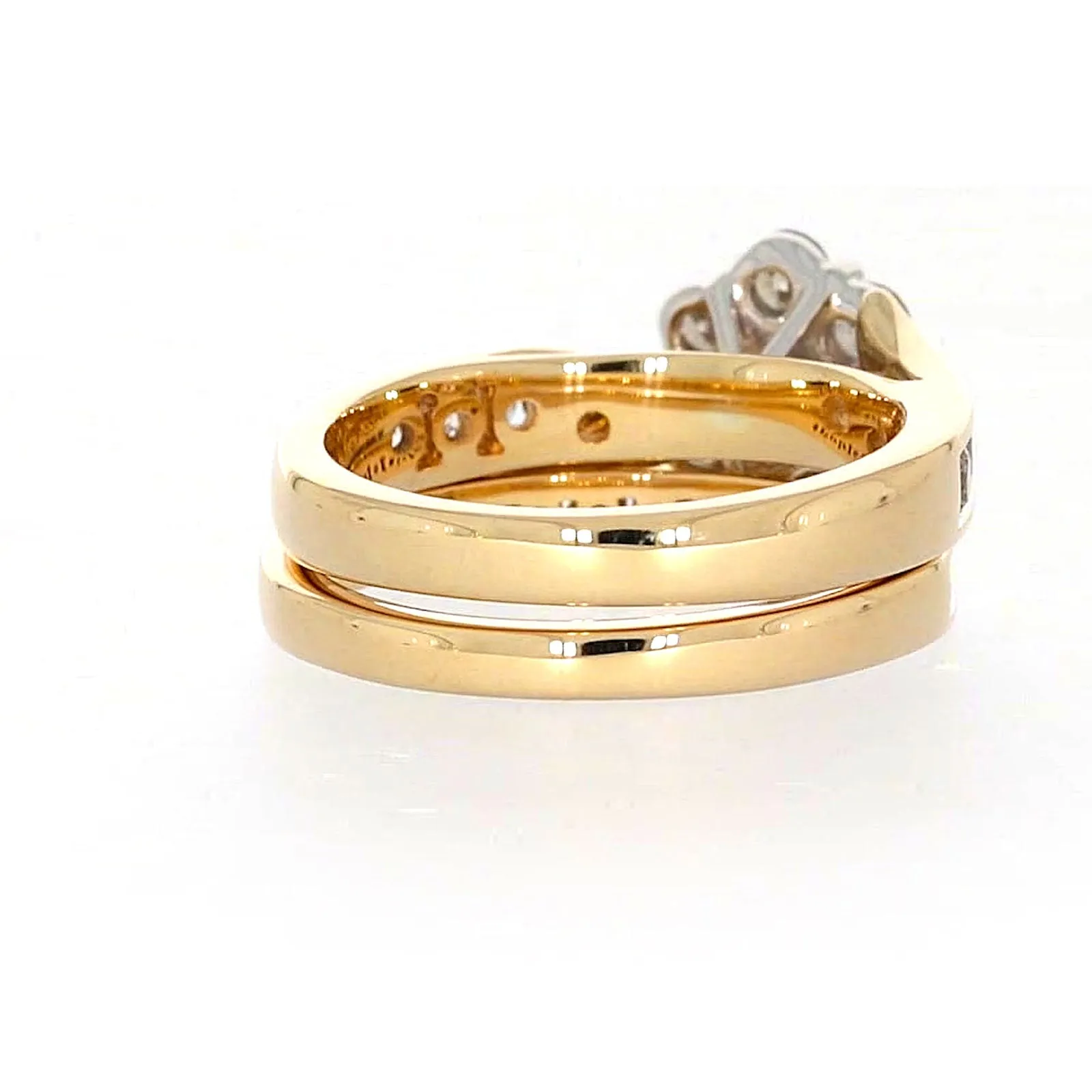 9ct Two Tone Gold Round Brilliant Cut with 1.35 Carat tw of Diamonds Ring