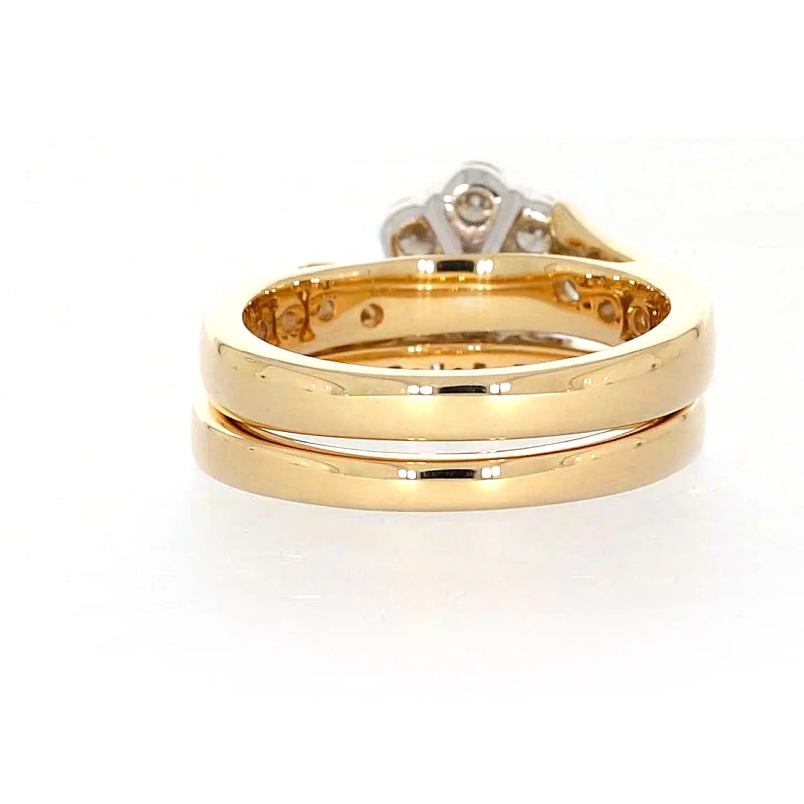 9ct Two Tone Gold Round Brilliant Cut with 1.35 Carat tw of Diamonds Ring