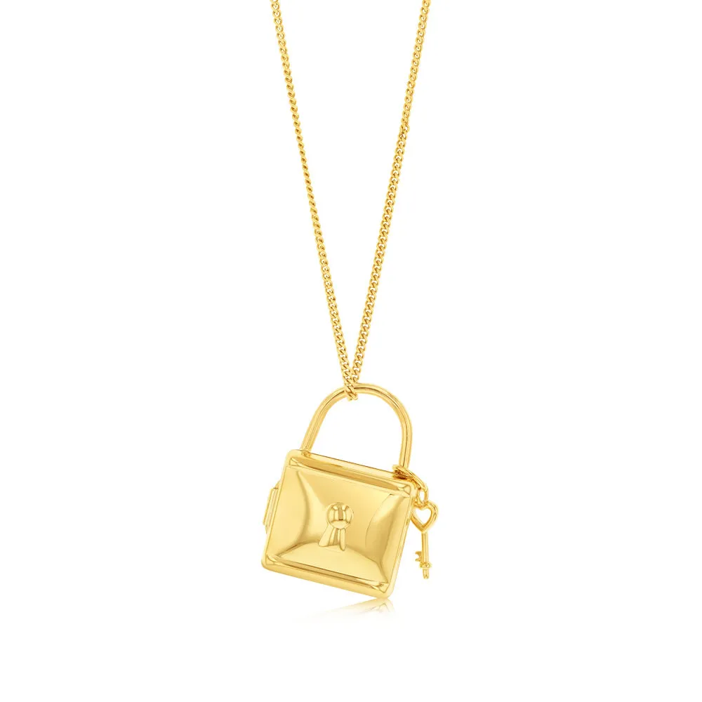 9ct Yellow Gold Lock And Key Locket Pendant