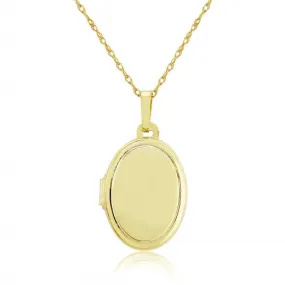 9ct Yellow Gold Oval Locket Necklace