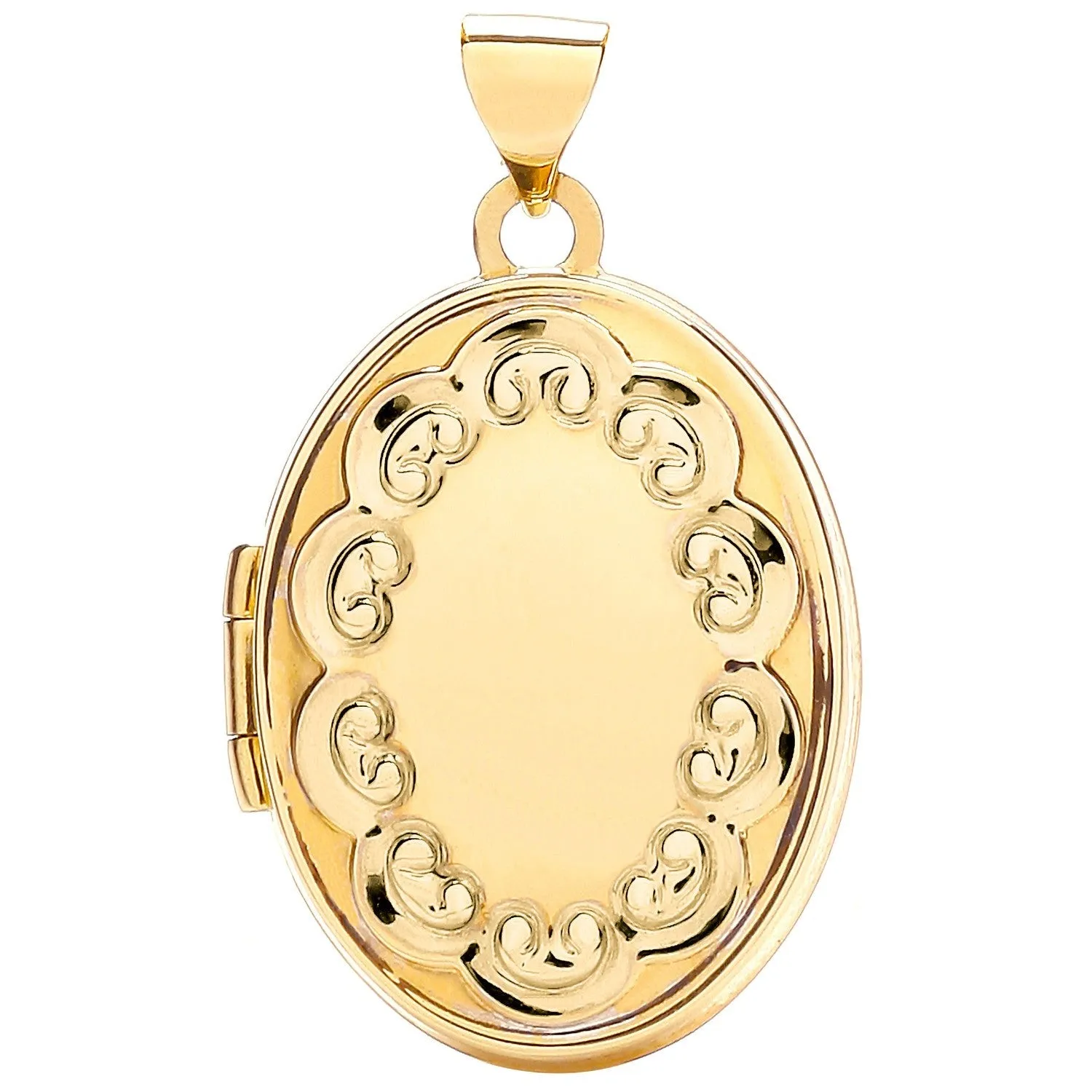 9ct Yellow Gold Oval Locket Pendant Necklace