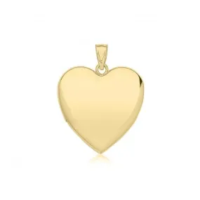 9ct Yellow Gold Plain Heart Locket PN1323