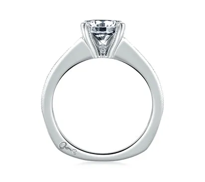 A.JAFFE ART DECO CLASSIC MILGRAIN DOUBLE PRONG ENGAGEMENT RING 0.54             (not including cent