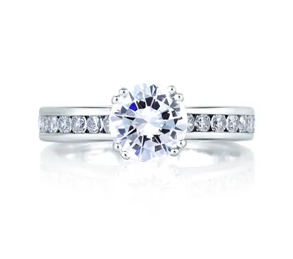 A.JAFFE CLASSICS CLASSIC CHANNEL SET CATHEDRAL ENGAGEMENT RING 0.27             (not including cent