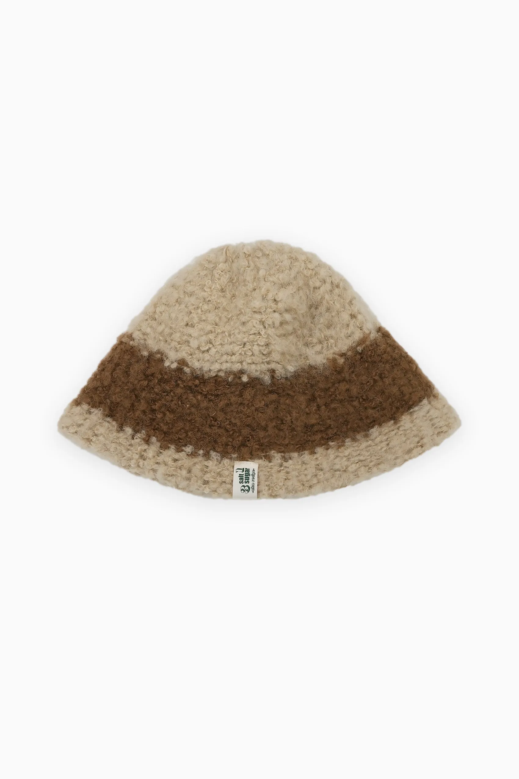 Alpaca Wool Bucket Hat in Beige/Brown