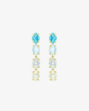 Amalfi Diamond Cut Blue Ombre Mini Drop Earrings