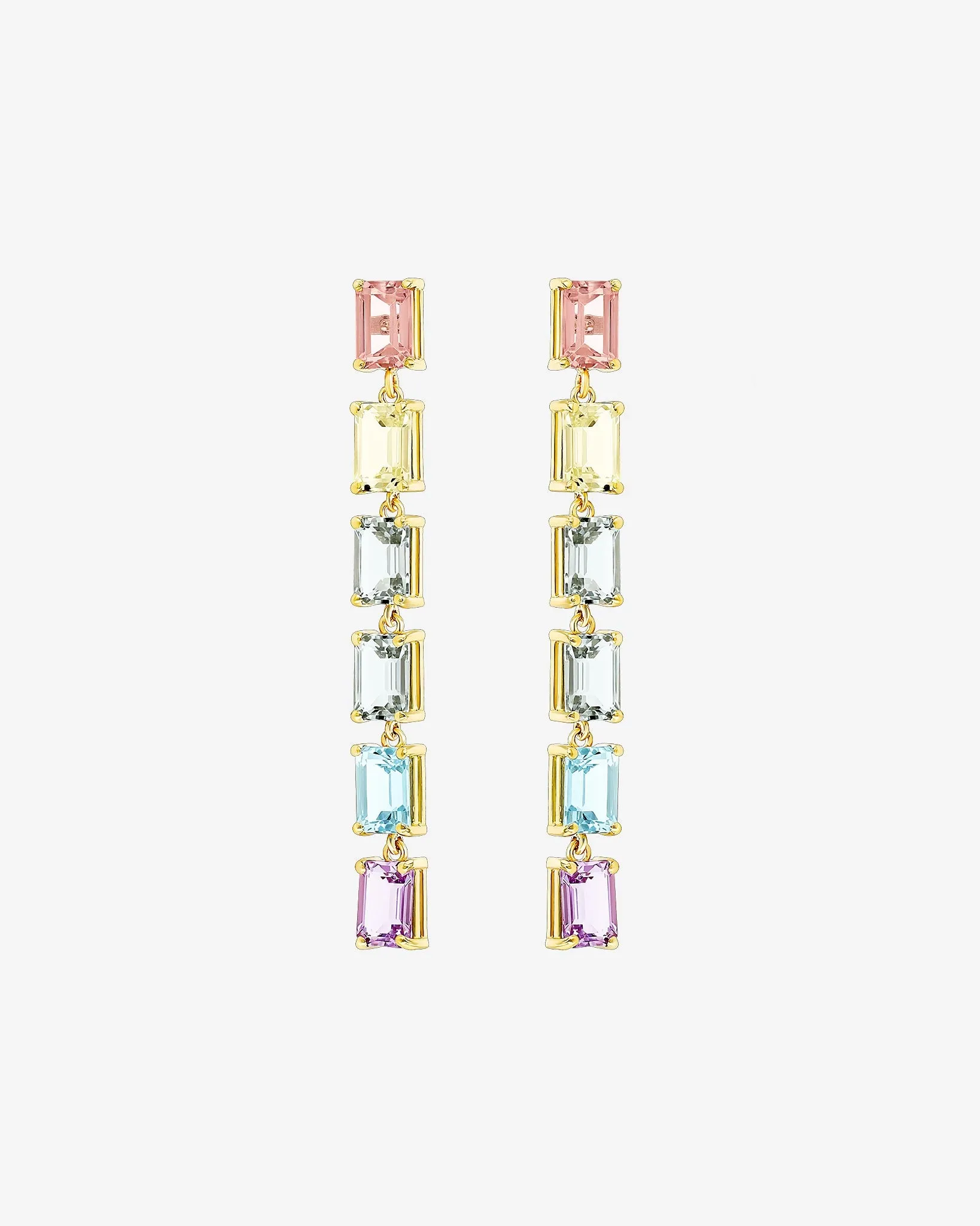 Amalfi Emerald Cut Pastel Midi Drop Earrings