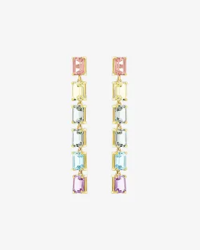 Amalfi Emerald Cut Pastel Midi Drop Earrings