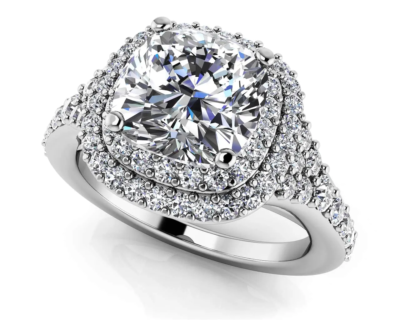 Andrea Love Cushion Cut Diamond Engagement Ring with 1.06 ct. (0.50 ct. center diamond)