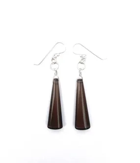 ANN LIGHTFOOT - SMOKEY QUARTZ LONG DROP EARRINGS