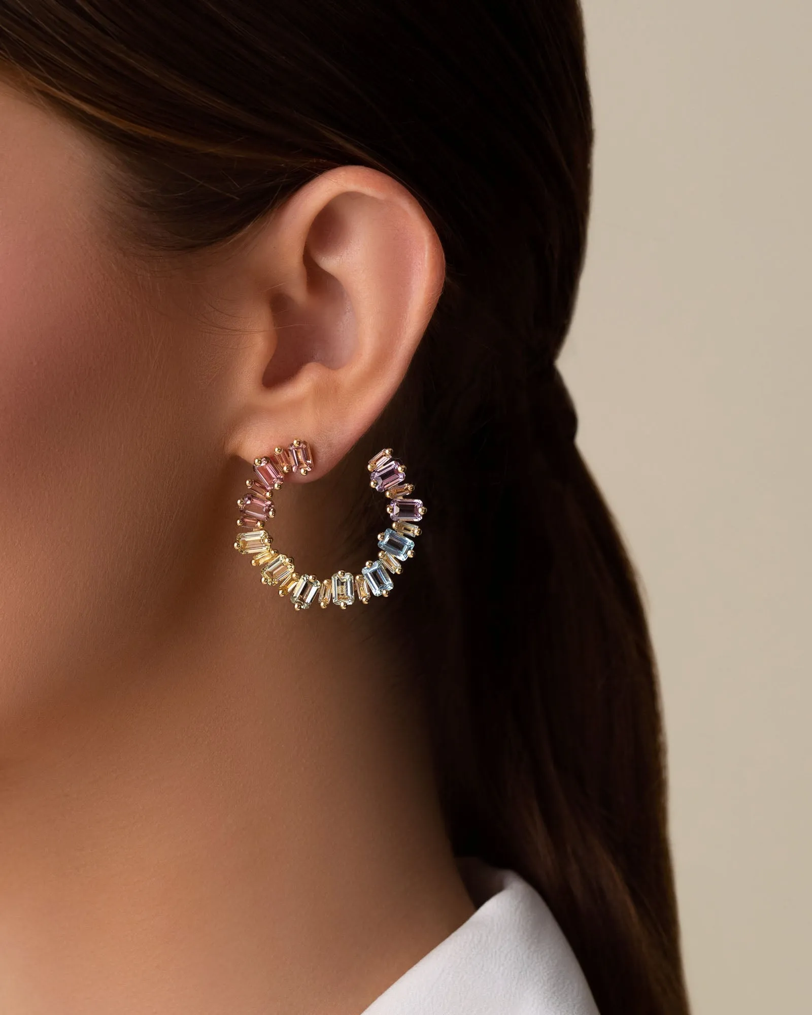 Ann Pastel Milli Sideways Hoops