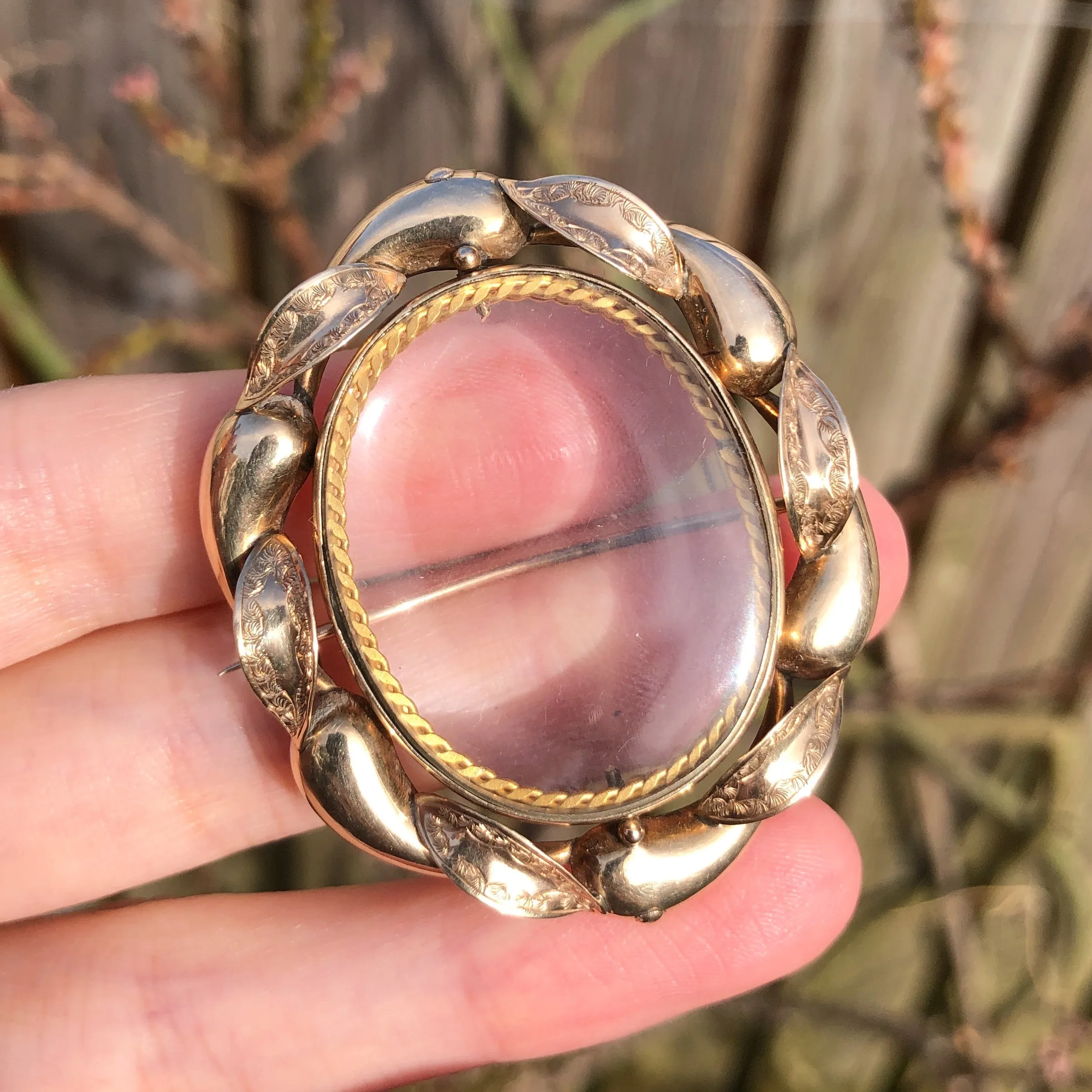 Antique Victorian Gold Snake Mourning Double Locket Brooch