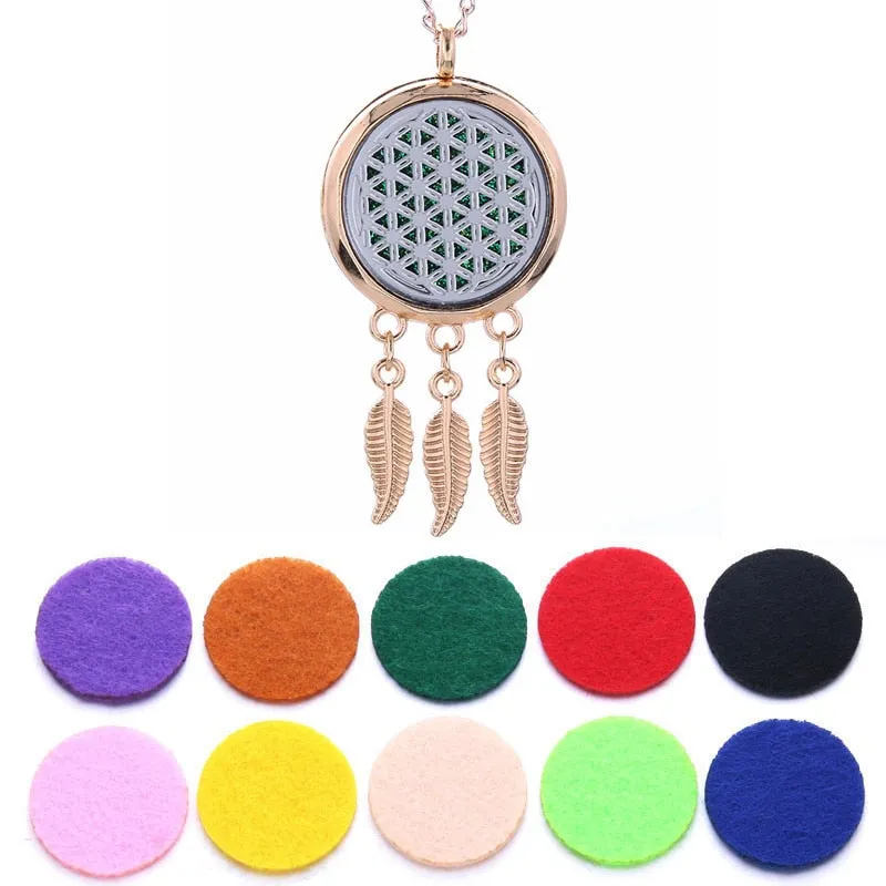 Aroma Diffuser Dreamcatcher Feather Locket Pendant