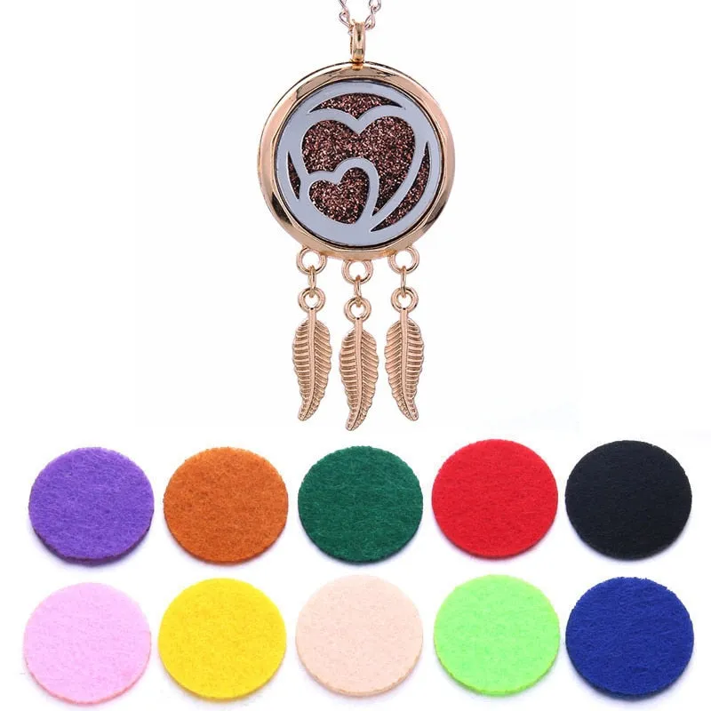 Aroma Diffuser Dreamcatcher Feather Locket Pendant