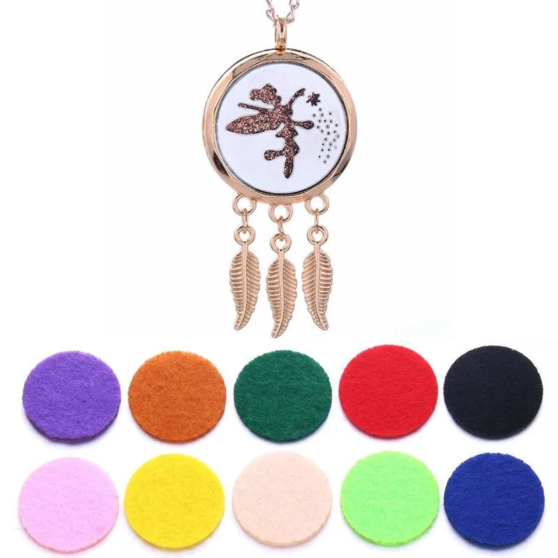 Aroma Diffuser Dreamcatcher Feather Locket Pendant