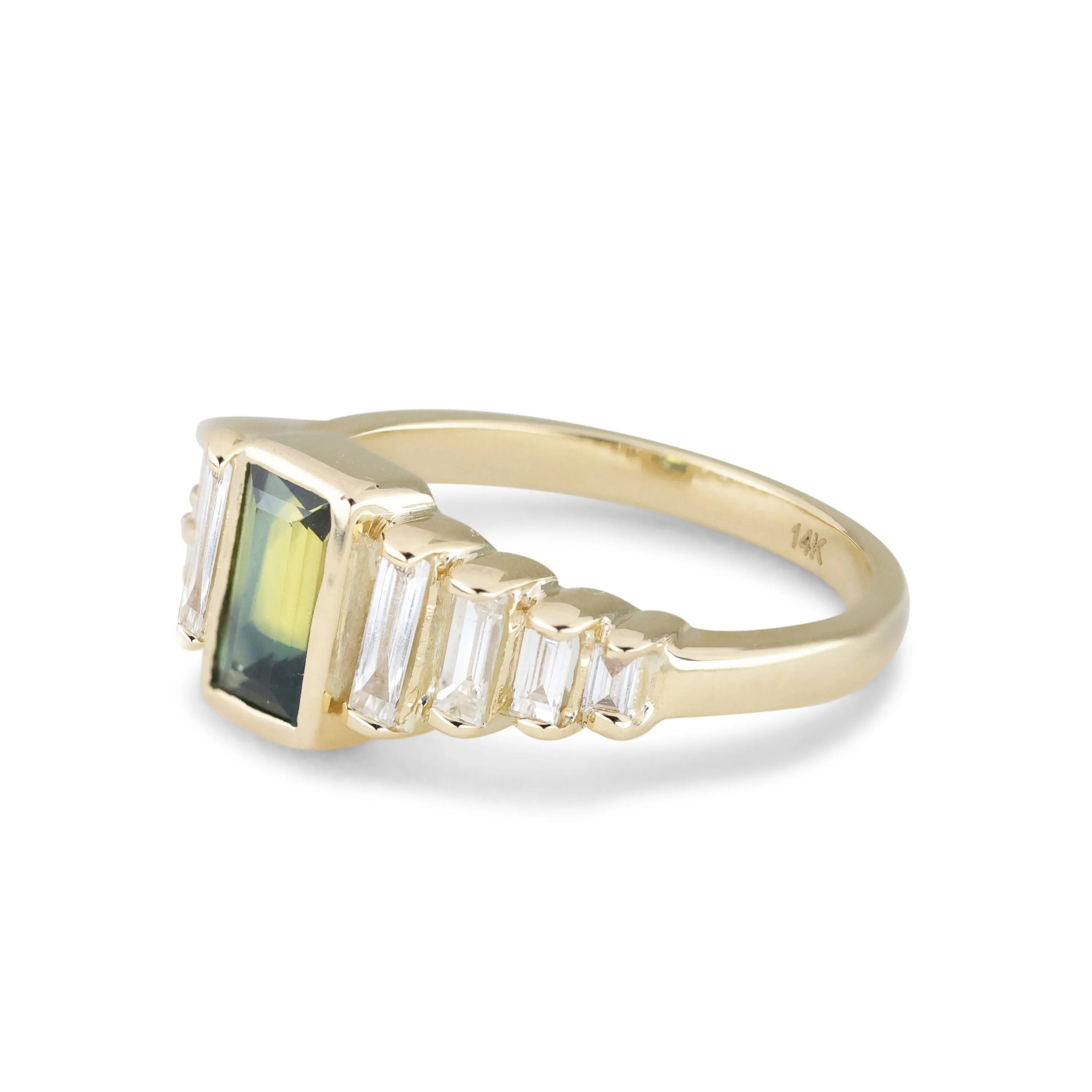 Art Deco Sapphire 14K Yellow Gold Band