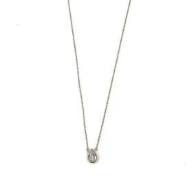 Ashley Gold Sterling Silver Teardrop CZ Pendant Necklace