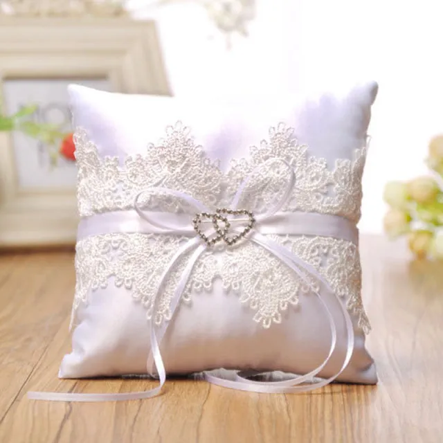 Assorted Styles Lovely Ring Bearer Pillows Decorated with Lace and Pearls